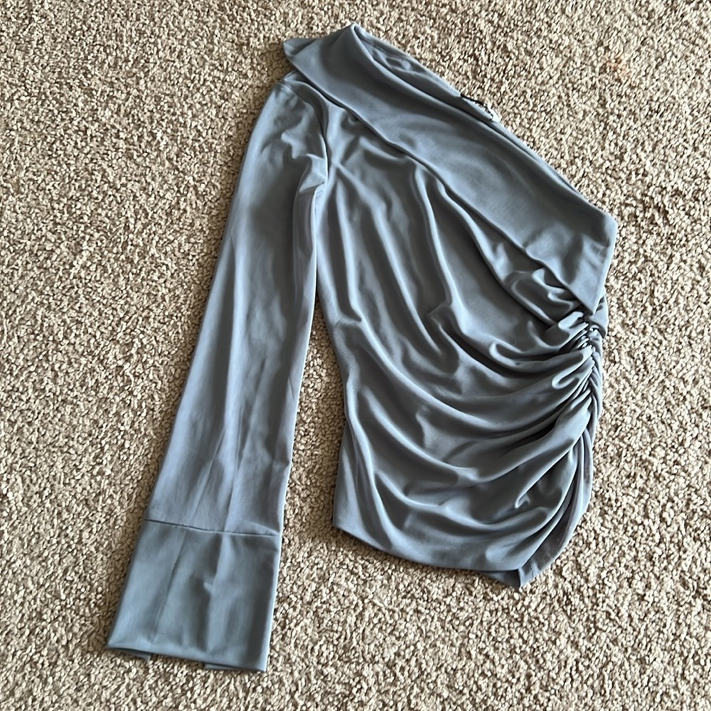 Zara One Shoulder Ruched Top